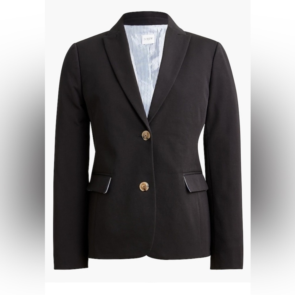 NWT J. Crew size 4 Black Blazer cotton blend